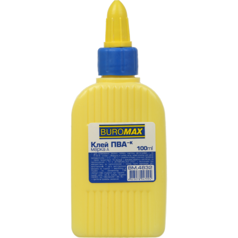 Клей ПВА BUROMAX, 100 мл, кришка-дозатор BM.4832